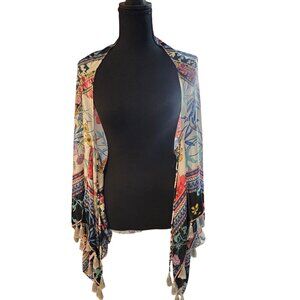 Johnny Was Geana Makenna silk S kimono Boho Chic Resortcore Festival Ready